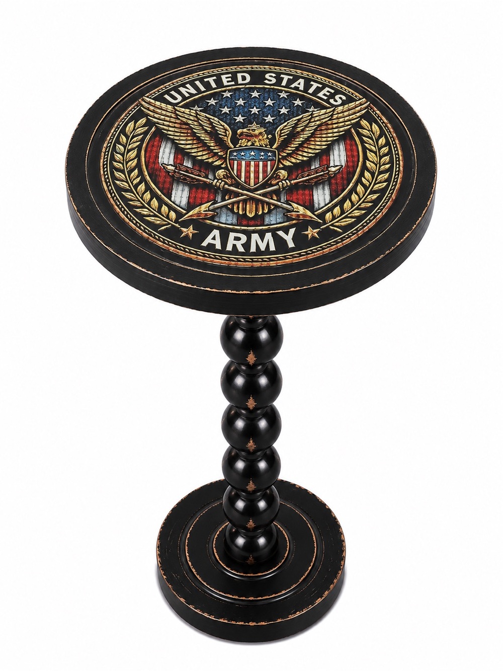 3 Day Sale! Black U.S. Army Accent Pedestal Side Table